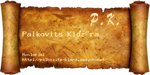Palkovits Klára névjegykártya