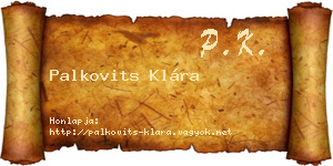 Palkovits Klára névjegykártya