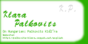 klara palkovits business card